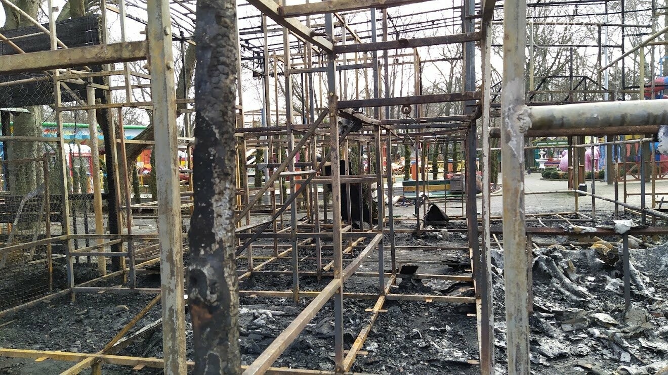 Пожар в одесском Парке Горького
