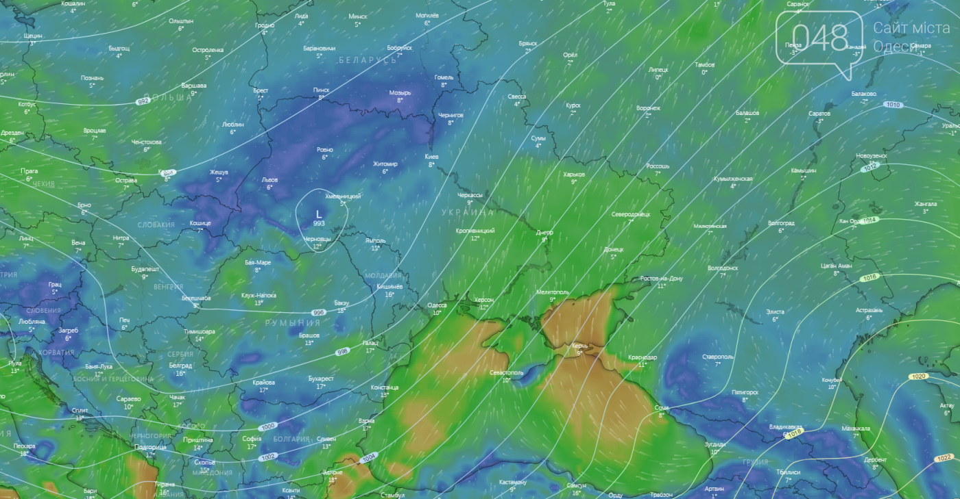 Windy.com, Погода в Одессе на 26 февраля. Погода в Одессе на 26 февраля.