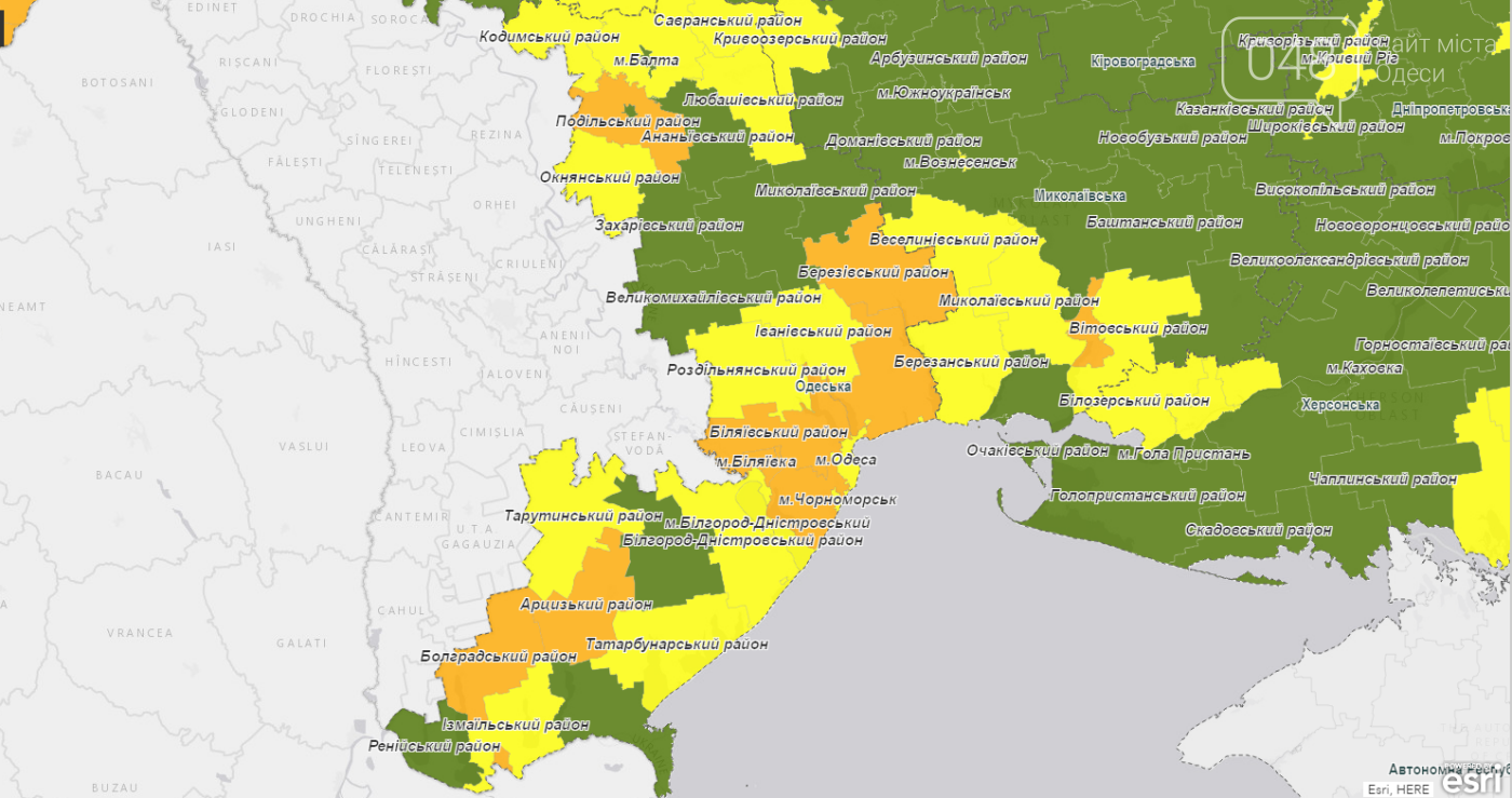 Карта одесской области подробная с городами