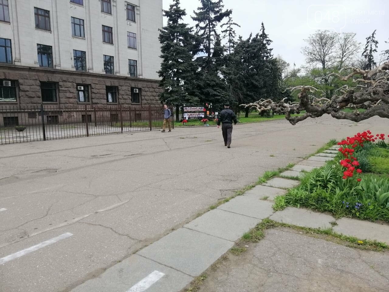 Возле Дома профсоюзов в Одессе убрали цветы,- ФОТО, фото-3