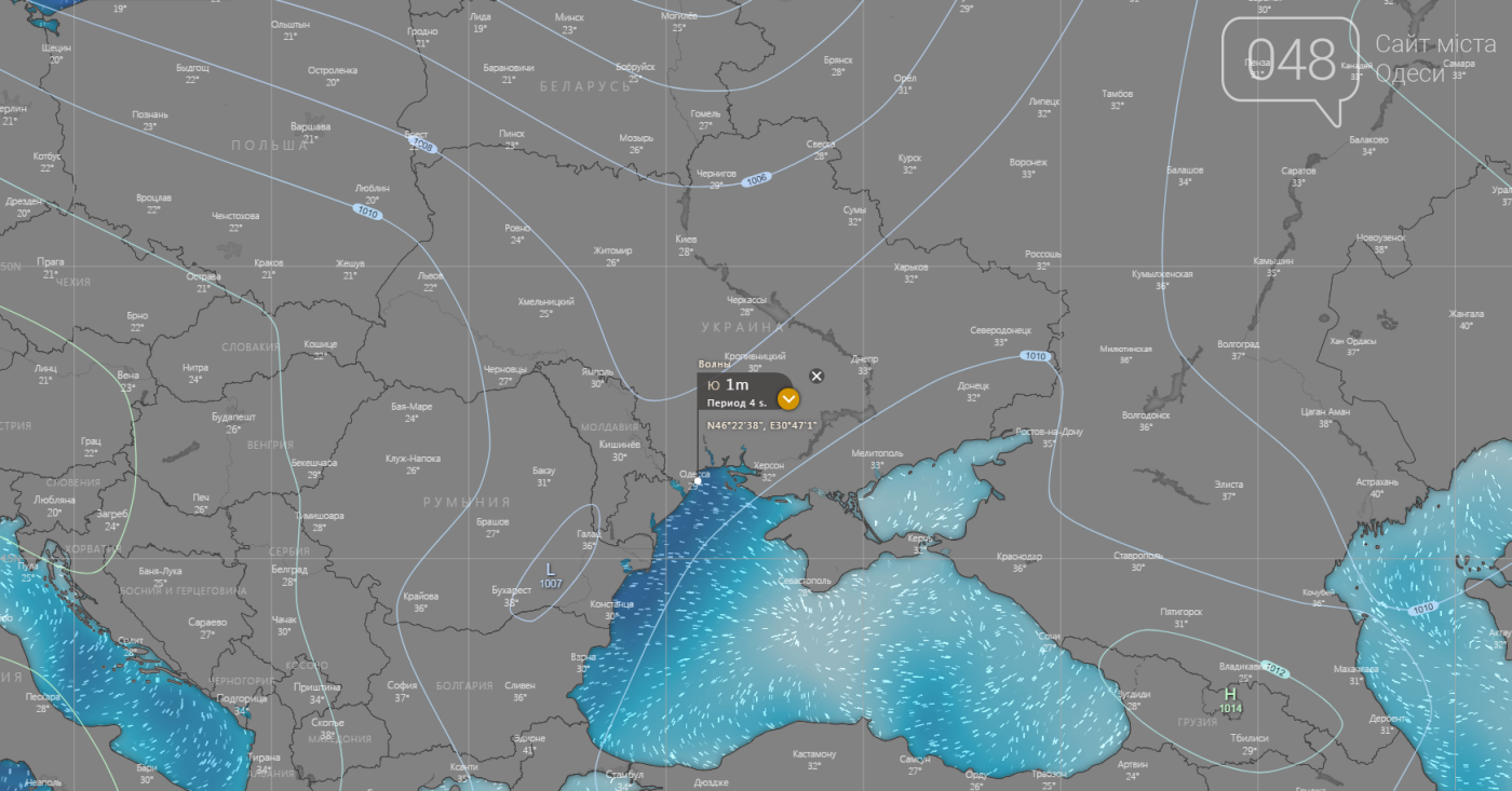 Погода в Одессе на неделю.