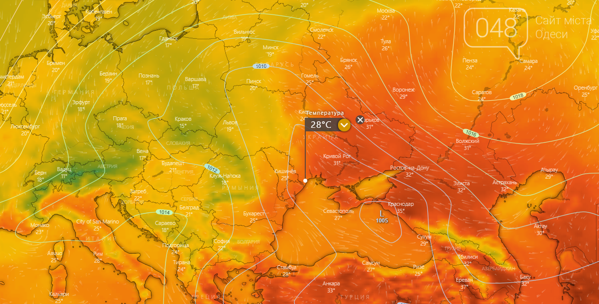 Погода в Одессе на неделю.