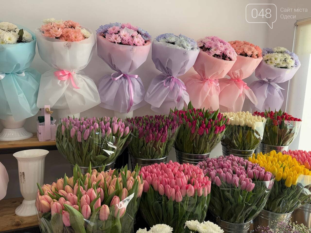 Квіти у квіткових магазинах