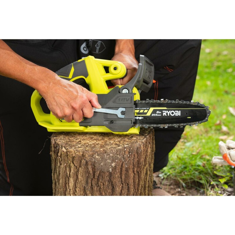 Аккумуляторная компактная цепная пила с шиной 20см RYOBI RY18CS20A-0 - Изображение 8