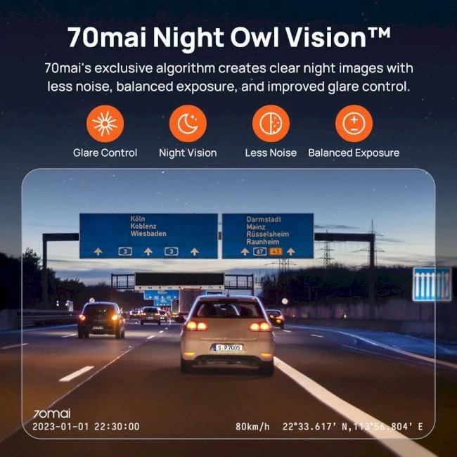 Автомобильный видеорегистратор 70mai Dash Cam 3 M200 - Зображення 8