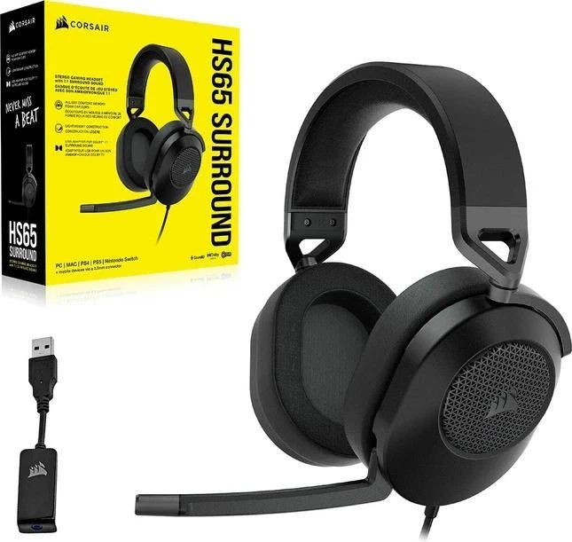 Наушники с микрофоном Corsair HS65 Surround Carbon (CA-9011270) - Изображение 4