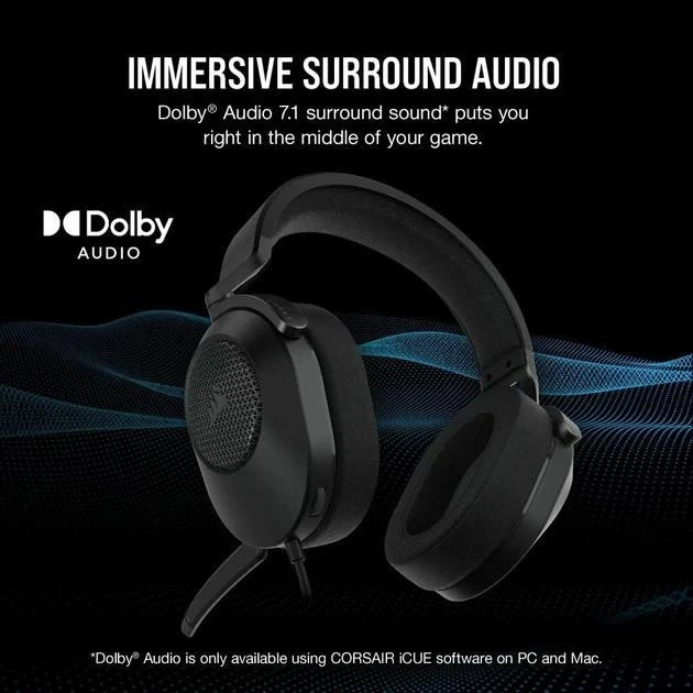 Наушники с микрофоном Corsair HS65 Surround Carbon (CA-9011270) - Изображение 5