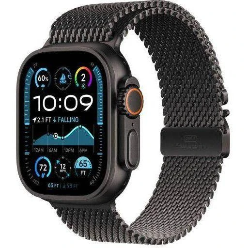 ремешок Apple Milanese Loop Black Titanium Watch 44/45/46/49mm - Medium (MXKG3) - Изображение 1