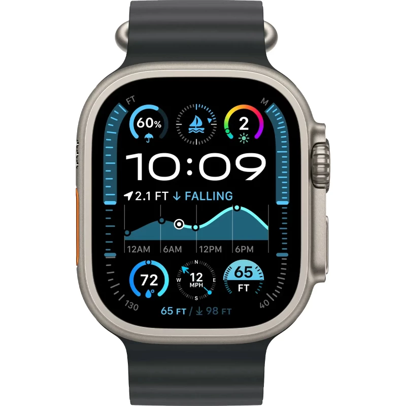 Apple Ocean Band Black - Natural Titanium Finish для Apple Watch 44/45/46/49mm (MXTL3) - Изображение 1