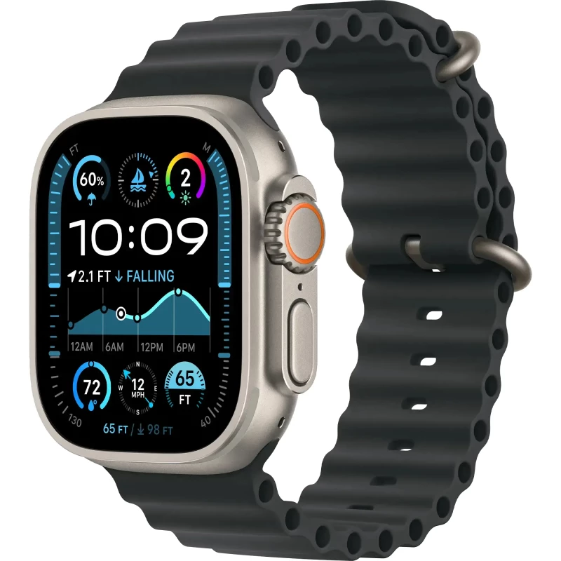 Apple Ocean Band Black - Natural Titanium Finish для Apple Watch 44/45/46/49mm (MXTL3) - Изображение 2