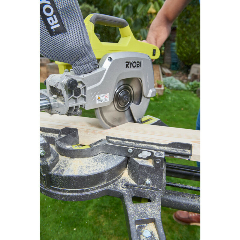 Аккумуляторная торцовочая пила с протяжкой RYOBI R18MS216-0 ONE+ 18V - Зображення 6
