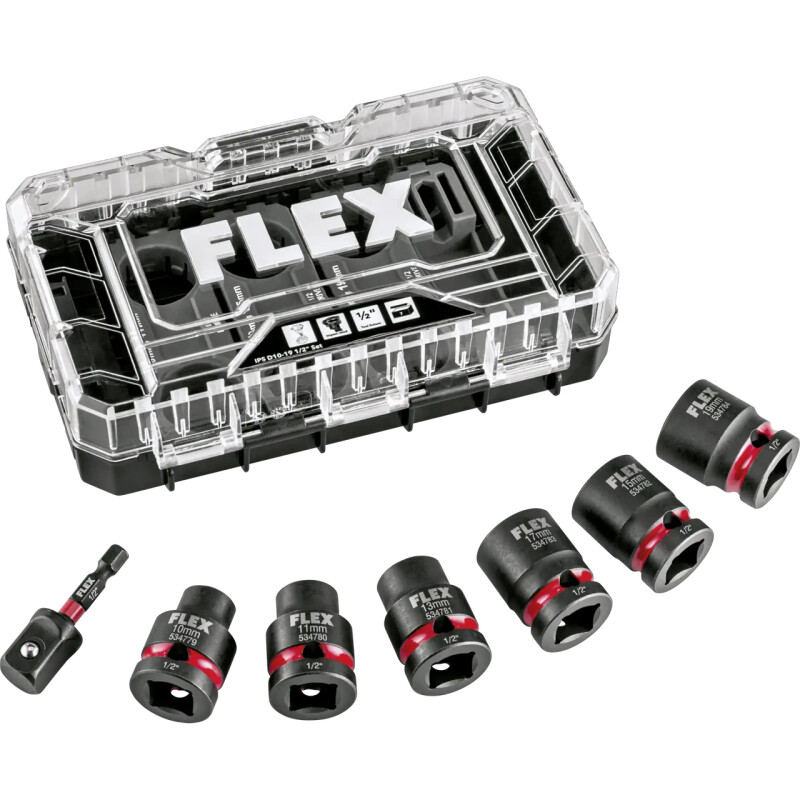 Наборы ударных головок для гайковерта и Impact FLEX IPS D10-19 1/2" Set
