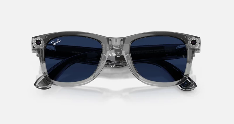 Ray-Ban Meta Wayfarer Gen 2 Standard Shiny Transparent Grey Frame/Clear Sapphire Lenses (RW4012 6840MF 53-22) - Изображение 6