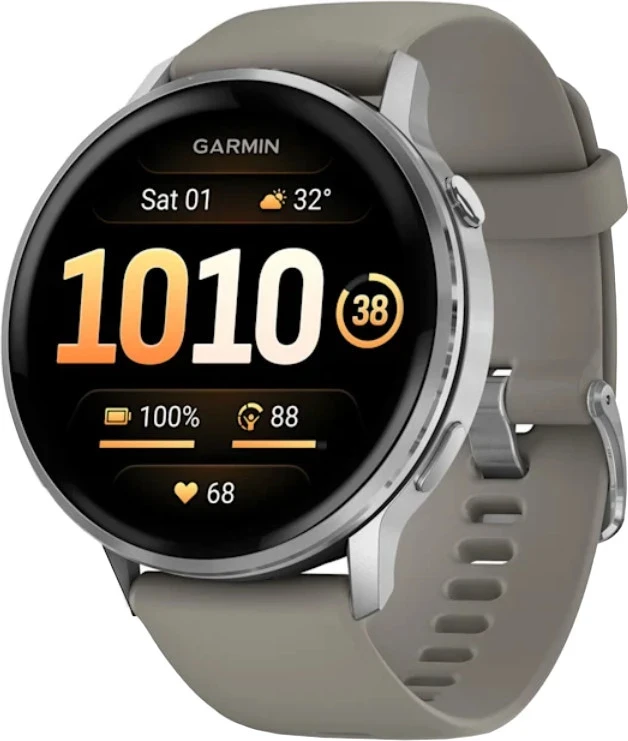 Смарт-часы Garmin Venu 4 45 mm Silver with Silver Gray Silicone Band (010-03014-01/41)