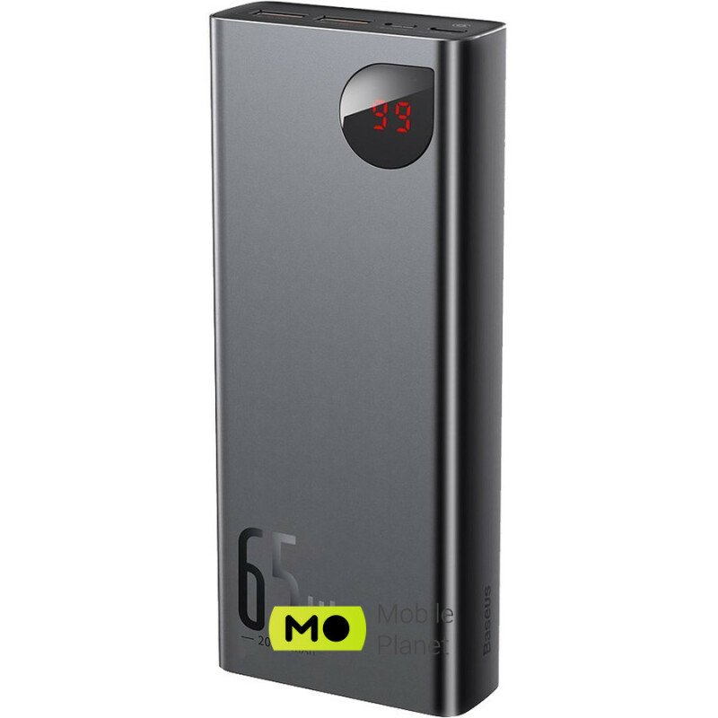 Baseus Adaman Metal Digital Display Quick Charge Power Bank 65W 20000mAh Black (PPIMDA-D01)
