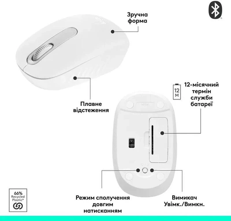 Logitech M196 Bluetooth White (910-007460) - Изображение 6