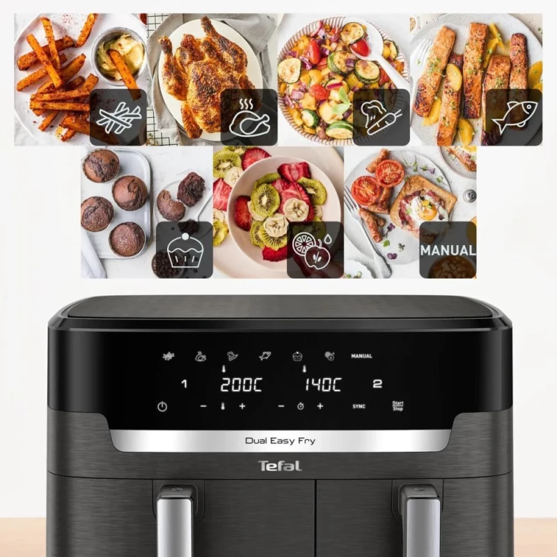 Мультипечь Tefal Dual Easy Fry XXL EY942HE0 - Зображення 4