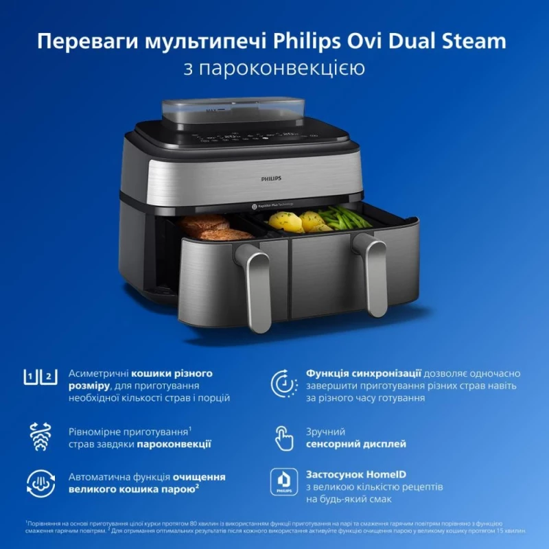 Philips Dual Basket Airfryer 5000 Series NA555/00 - Зображення 4