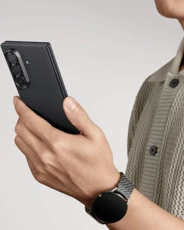 Чехол для смартфона Pitaka Ultra-Slim Case for Samsung Galaxy Z Fold 7 600D Black/Grey [Twill] (FBFOLD7) - Зображення 1