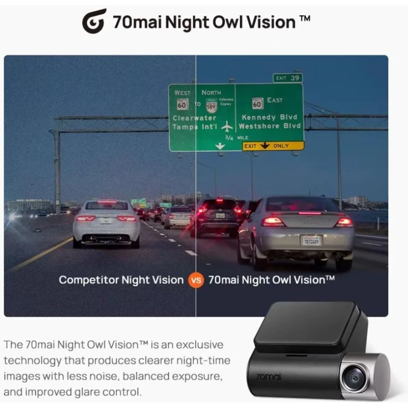 Автомобильный видеорегистратор 70mai Dash Cam A510 - Зображення 8