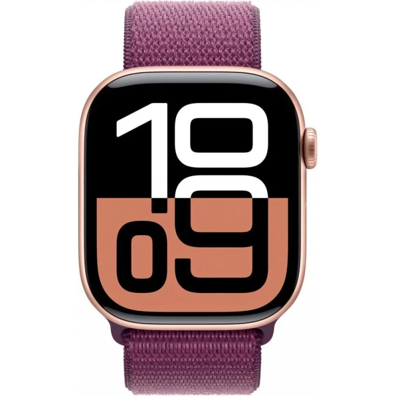 Apple Watch Series 10 GPS 46mm Rose Gold Aluminum Case w. Plum Sport Loop (MWWV3) - Изображение 1