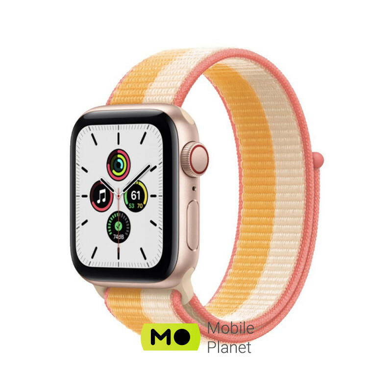 Apple Watch SE GPS Plus Cellular 40mm Gold Aluminum Case w. Maize/White S. Loop (MKQP3)