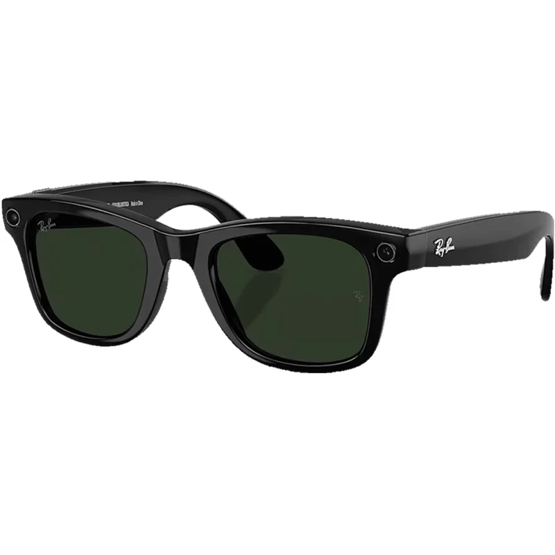 Ray-Ban Meta Wayfarer Gen2 LargeShiny Black Frame/Clear to Graphite Green Transit.Lens. (RW4012 601/1M 53-22)