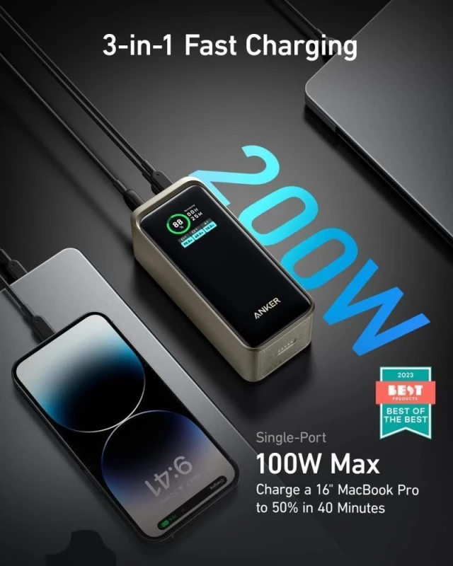 Anker 735 Prime 20000mAh 200W Black (A1336011) - Изображение 1
