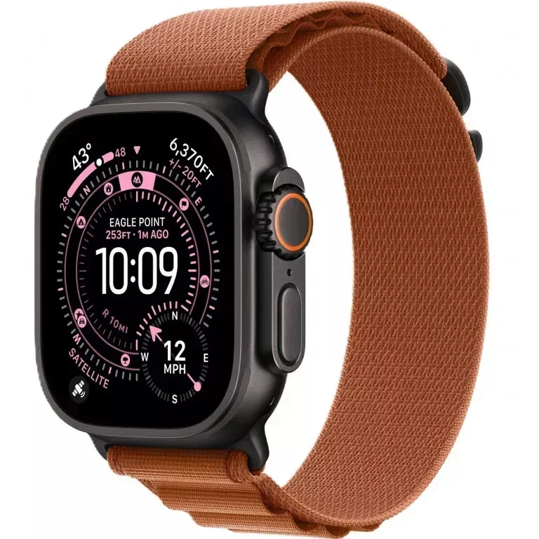 Ремешок Apple Terra Cotta Alpine Loop - Black Titanium Finish for Watch 44/45/46/49mm Medium (MG9E4) - Изображение 1