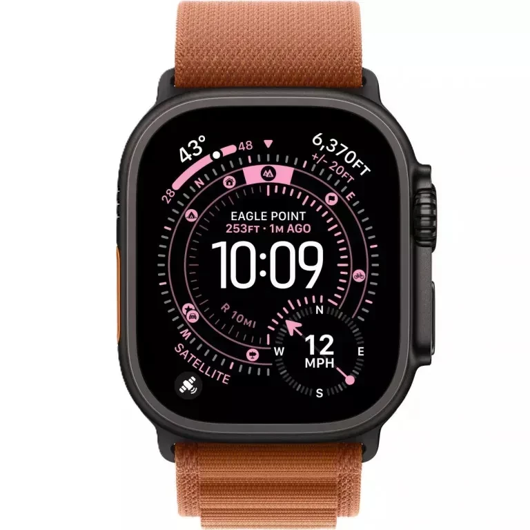Ремешок Apple Terra Cotta Alpine Loop - Black Titanium Finish for Watch 44/45/46/49mm Medium (MG9E4) - Изображение 2