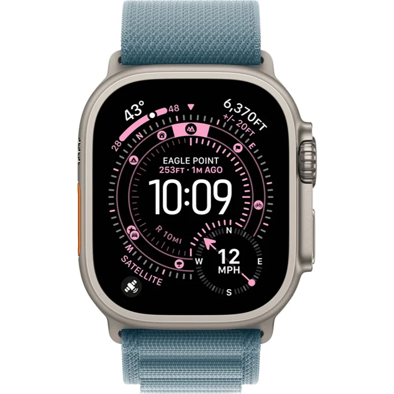 Apple Watch Ultra 3 GPS + Cellular 49mm Natural Tit. Case w. Light Blue Alpine Loop - Small (MEWK4) - Изображение 1
