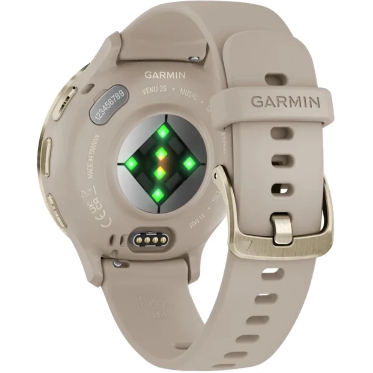 Garmin Venu 3S Soft Gold Stainless Steel Bezel with French Gray Case and Sport Band (010-02785-02/52) - Изображение 6