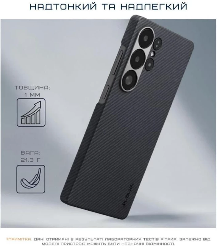 Чехол для смартфона Pitaka Ultra-Slim Case Classic Twill 600D Black/Grey for Samsung Galaxy S25 Ultra Black/Grey (KS2501U) - Изображение 2