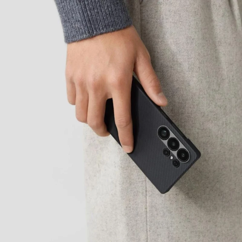 Чехол для смартфона Pitaka Ultra-Slim Case Classic Twill 600D Black/Grey for Samsung Galaxy S25 Ultra Black/Grey (KS2501U) - Изображение 5