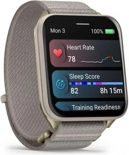 Garmin Venu X1 Soft Gold Titanium and French Grey Nylon (010-02980-09)