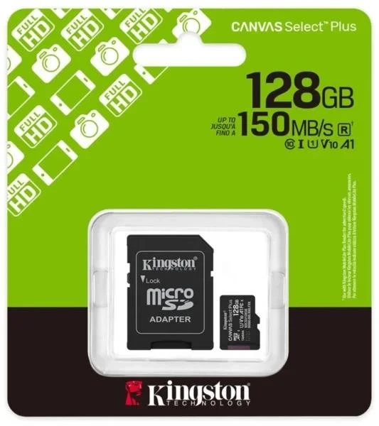 Kingston 128 GB microSDXC Canvas Select Plus Gen3 + SD-Adapter SDCS3/128GB (UA) - Изображение 1