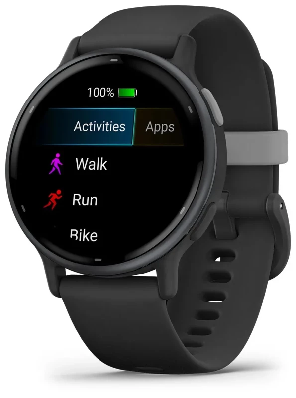 Garmin vivoactive 5 Slate Aluminum Bezel with Black Case and Silicone Band (010-02862-10/50/5A) - Зображення 1