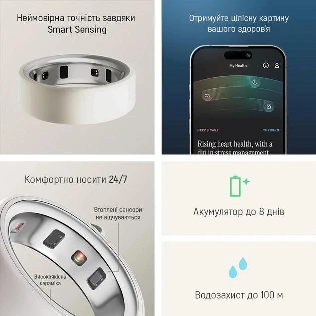 Oura Ring 4 Ceramic Cloud Size 5 (JZ90-57460-05) - Зображення 2