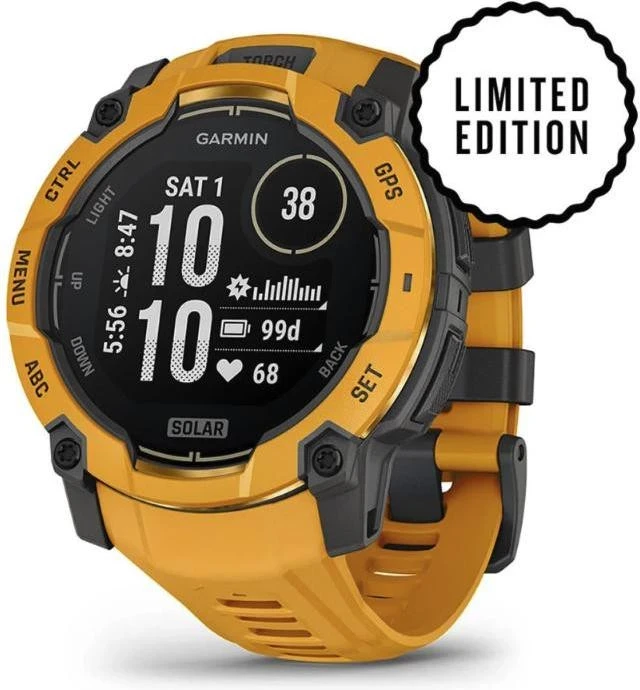 Смарт-часы Garmin Instinct 3 50mm Solar Sunburst with Sunburst/Gray Band (010-02935-02/42)