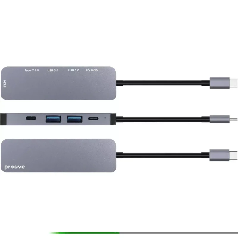 Type-C-Хаб Proove Arc Link 5 in 1 (2*Type-C + 2*USB3.0 + HDMI) (silver) (HBAL00010604) - Зображення 2