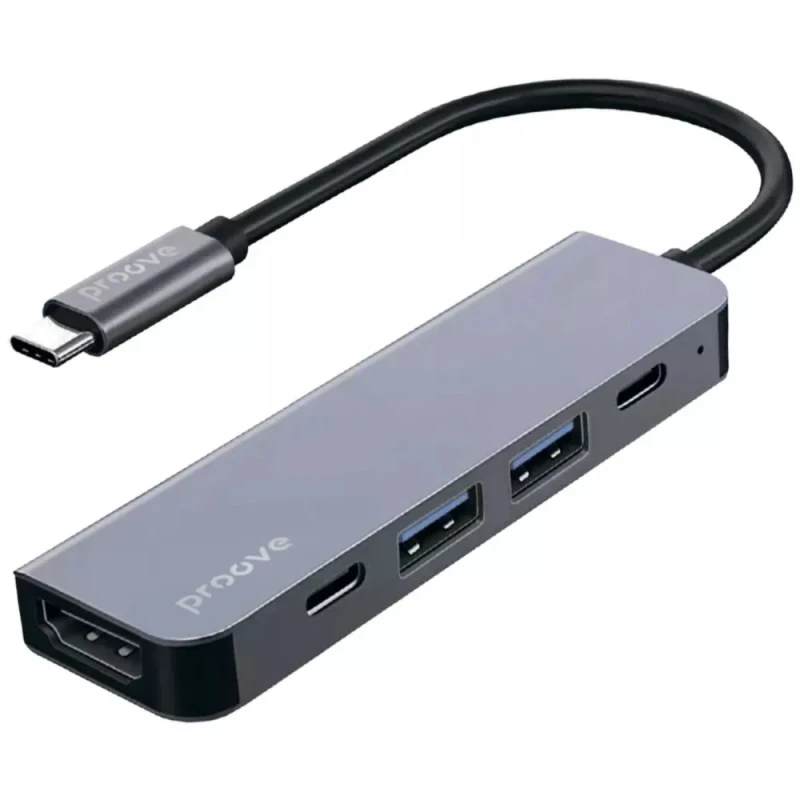 Type-C-Хаб Proove Arc Link 5 in 1 (2*Type-C + 2*USB3.0 + HDMI) (silver) (HBAL00010604)