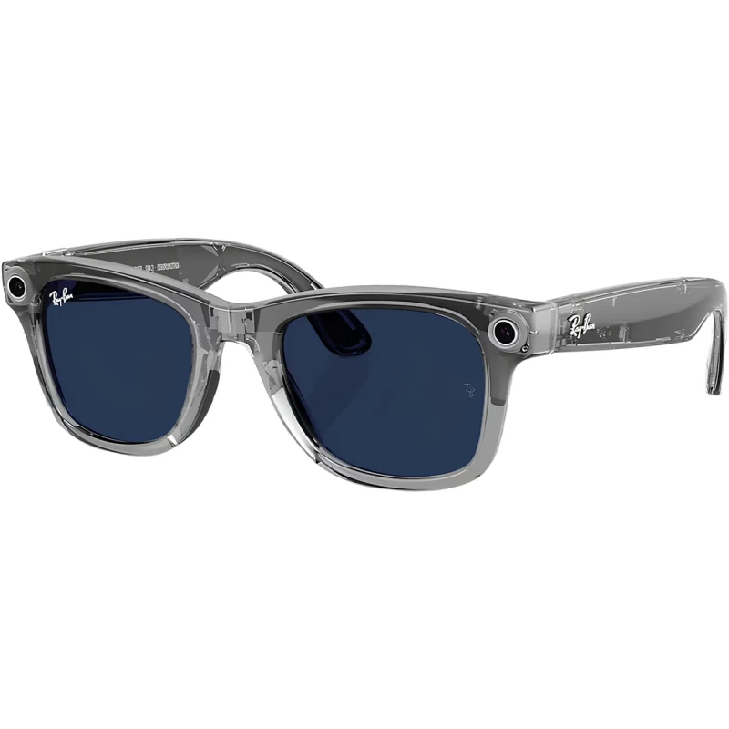 Ray-Ban Meta Wayfarer Gen2 Standard Shiny Transparent Grey Frame/Clear Sapphire Lenses (RW4012 6840MF 50-22)