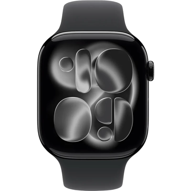 Apple Watch Series 11 GPS 46mm Jet Black Aluminum Case with Black Sport Band - M/L (MEUX4) - Изображение 1