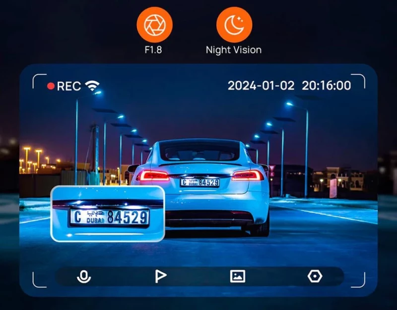 Видеорегистратор 70mai 4K A810 HDR Dash Cam Set Global (+ камера заднего вида) (A810-2) - Зображення 4