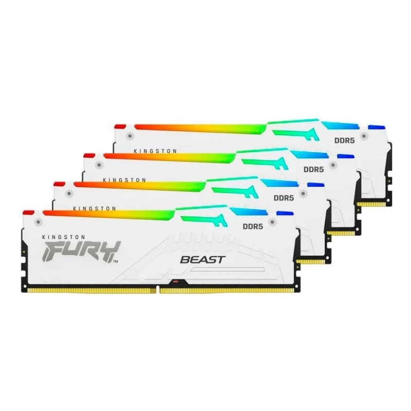 Kingston FURY 128 GB (4x32GB) DDR5 5600 MHz Beast White RGB (KF556C40BWAK4-128) - Зображення 2