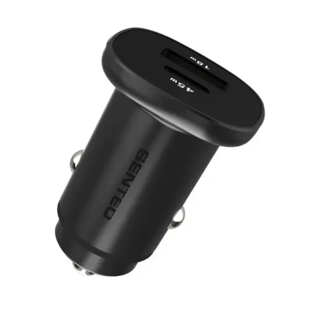 Автомобильное зарядное устройство SENTEO Q-03 USB + USB-C PD/QC 63W 3A Black