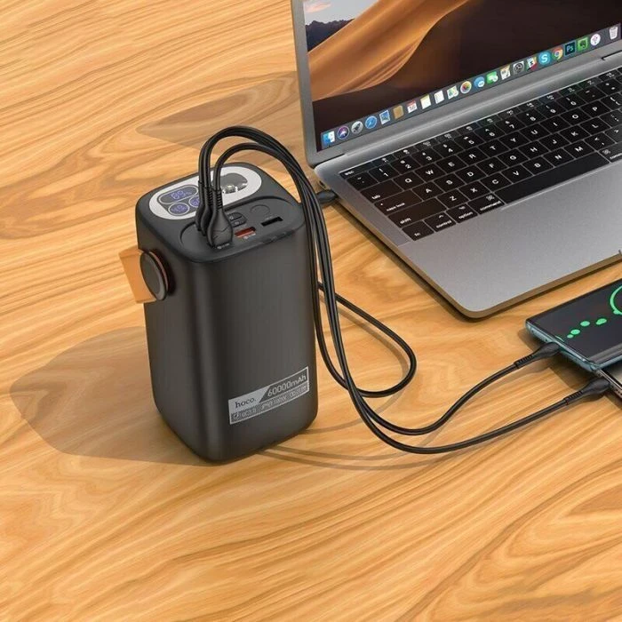 HOCO 60000mAh Astrum PD/100W, QC/3.0, LED lamp, Black (DB160 / 714724) (UA) - Зображення 7