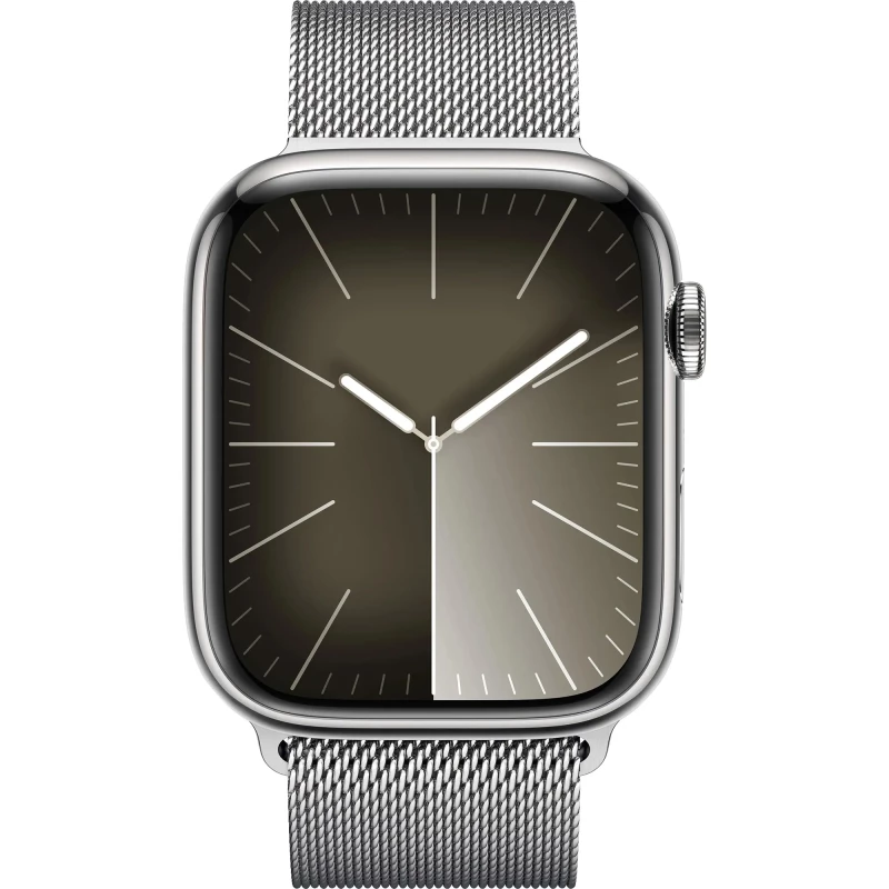 Apple Watch Series 9 GPS + Cellular 41mm Silver S. Steel Case w. Silver Milanese Loop (MRJ43) - Зображення 1