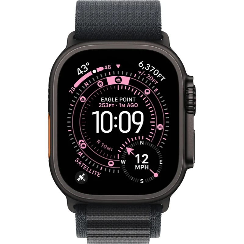 Apple Watch Ultra 3 GPS + Cellular 49mm Black Tit. Case w. Black Alpine Loop - Medium (MF0V4) - Изображение 1