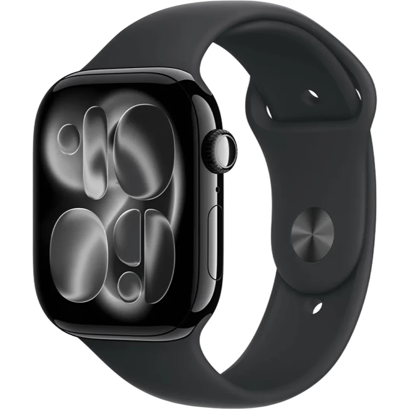 Apple Watch Series 11 GPS + Cellular 46mm Jet Black Alu. Case w. Black S. Band - M/L (MFC44)